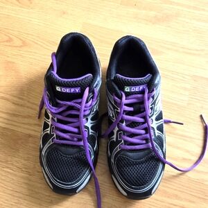 Women's Black and Purple Sneakers